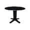International Concepts 42 in. Solid Wood Round Dual Drop Leaf Dining Pedestal Table - 30.3 in.High in Black K46-42DPT-23B - alternate 1